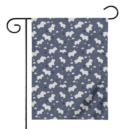 White Baby Polar Bear Pattern Print House Flag