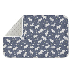 White Baby Polar Bear Pattern Print Indoor Door Mat