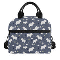 White Baby Polar Bear Pattern Print Insulated Lunch Bag