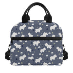 White Baby Polar Bear Pattern Print Insulated Lunch Bag