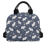 White Baby Polar Bear Pattern Print Insulated Lunch Bag