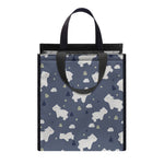 White Baby Polar Bear Pattern Print Insulated Lunch Tote