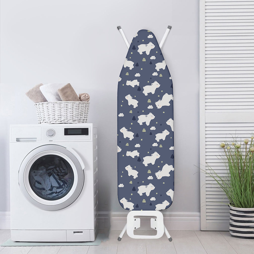 White Baby Polar Bear Pattern Print Ironing Board Cover