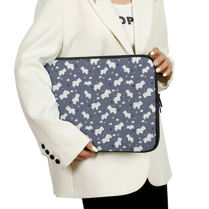 White Baby Polar Bear Pattern Print Laptop Sleeve