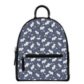 White Baby Polar Bear Pattern Print Leather Backpack