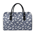 White Baby Polar Bear Pattern Print Leather Duffel Bag