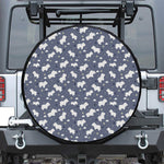 White Baby Polar Bear Pattern Print Leather Spare Tire Cover