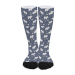 White Baby Polar Bear Pattern Print Long Socks