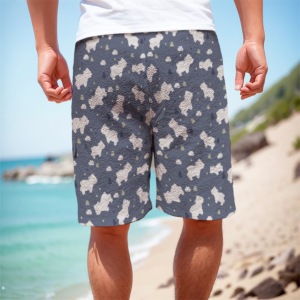 White Baby Polar Bear Pattern Print Men's Cargo Shorts