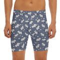 White Baby Polar Bear Pattern Print Men's Long Boxer Briefs