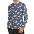 White Baby Polar Bear Pattern Print Men's Long Sleeve Rash Guard