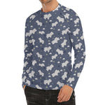 White Baby Polar Bear Pattern Print Men's Long Sleeve Rash Guard