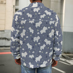 White Baby Polar Bear Pattern Print Men's Shirt Jacket