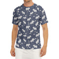 White Baby Polar Bear Pattern Print Men's Short Sleeve Rash Guard