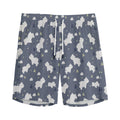 White Baby Polar Bear Pattern Print Men's Athletic Shorts