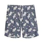 White Baby Polar Bear Pattern Print Men's Sports Shorts