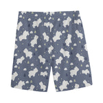 White Baby Polar Bear Pattern Print Men's Sports Shorts