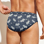 White Baby Polar Bear Pattern Print Men's Swim Briefs