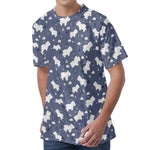 White Baby Polar Bear Pattern Print Men's Velvet T-Shirt