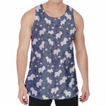 White Baby Polar Bear Pattern Print Men's Velvet Tank Top