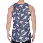 White Baby Polar Bear Pattern Print Men's Velvet Tank Top