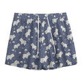 White Baby Polar Bear Pattern Print Mesh Shorts