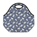 White Baby Polar Bear Pattern Print Neoprene Lunch Bag