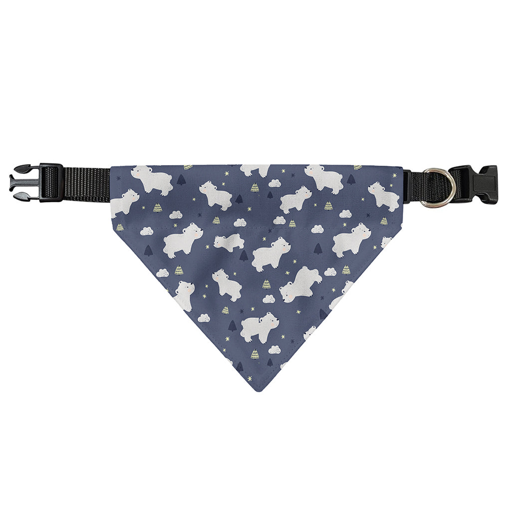 White Baby Polar Bear Pattern Print Over The Collar Dog Bandana