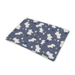 White Baby Polar Bear Pattern Print Pet Cooling Mat Cover