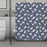 White Baby Polar Bear Pattern Print Polyester Shower Curtain