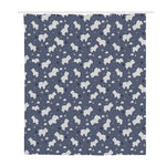 White Baby Polar Bear Pattern Print Polyester Shower Curtain