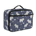 White Baby Polar Bear Pattern Print Portable Lunch Bag
