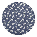 White Baby Polar Bear Pattern Print Round Blanket