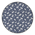 White Baby Polar Bear Pattern Print Round Floor Mat
