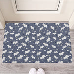 White Baby Polar Bear Pattern Print Rubber Doormat