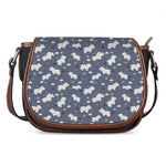 White Baby Polar Bear Pattern Print Saddle Bag