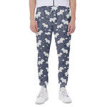 White Baby Polar Bear Pattern Print Scuba Joggers
