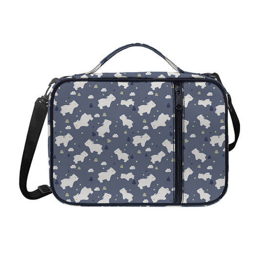 White Baby Polar Bear Pattern Print Shoulder Strap Bible Bag