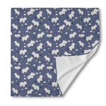 White Baby Polar Bear Pattern Print Silk Bandana