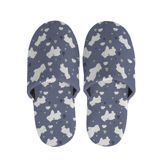 White Baby Polar Bear Pattern Print Slippers