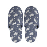 White Baby Polar Bear Pattern Print Slippers