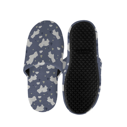 White Baby Polar Bear Pattern Print Slippers