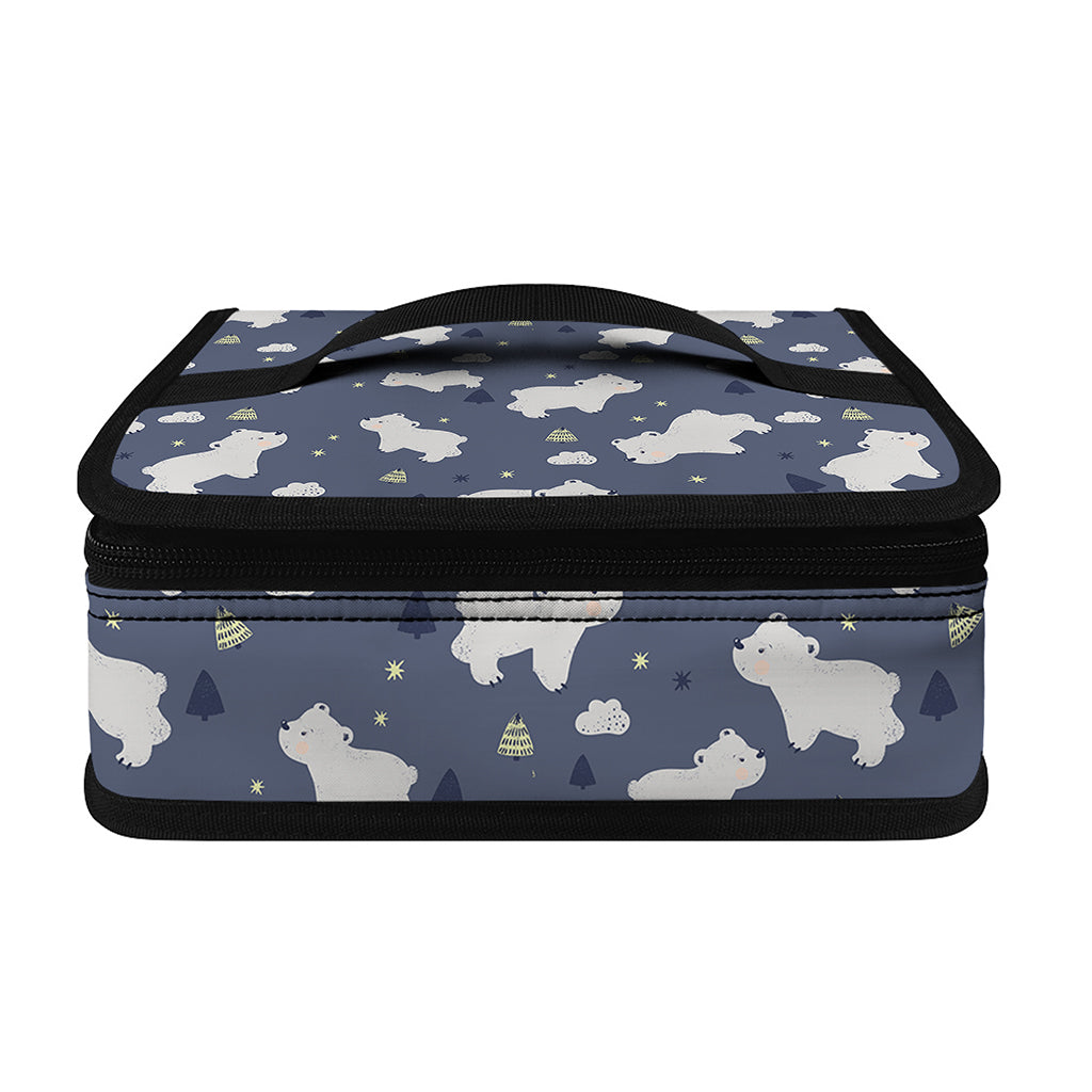 White Baby Polar Bear Pattern Print Small Lunch Bag