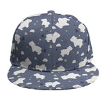White Baby Polar Bear Pattern Print Snapback Cap