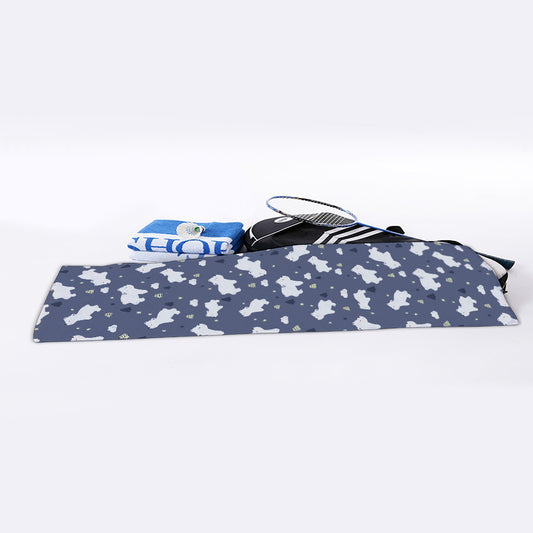White Baby Polar Bear Pattern Print Sports Towel