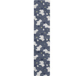 White Baby Polar Bear Pattern Print Table Runner