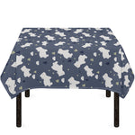 White Baby Polar Bear Pattern Print Tablecloth