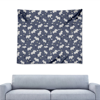 White Baby Polar Bear Pattern Print Tapestry