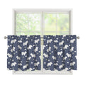 White Baby Polar Bear Pattern Print Tier Curtains