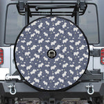 White Baby Polar Bear Pattern Print Tire Cover With Camera Hole